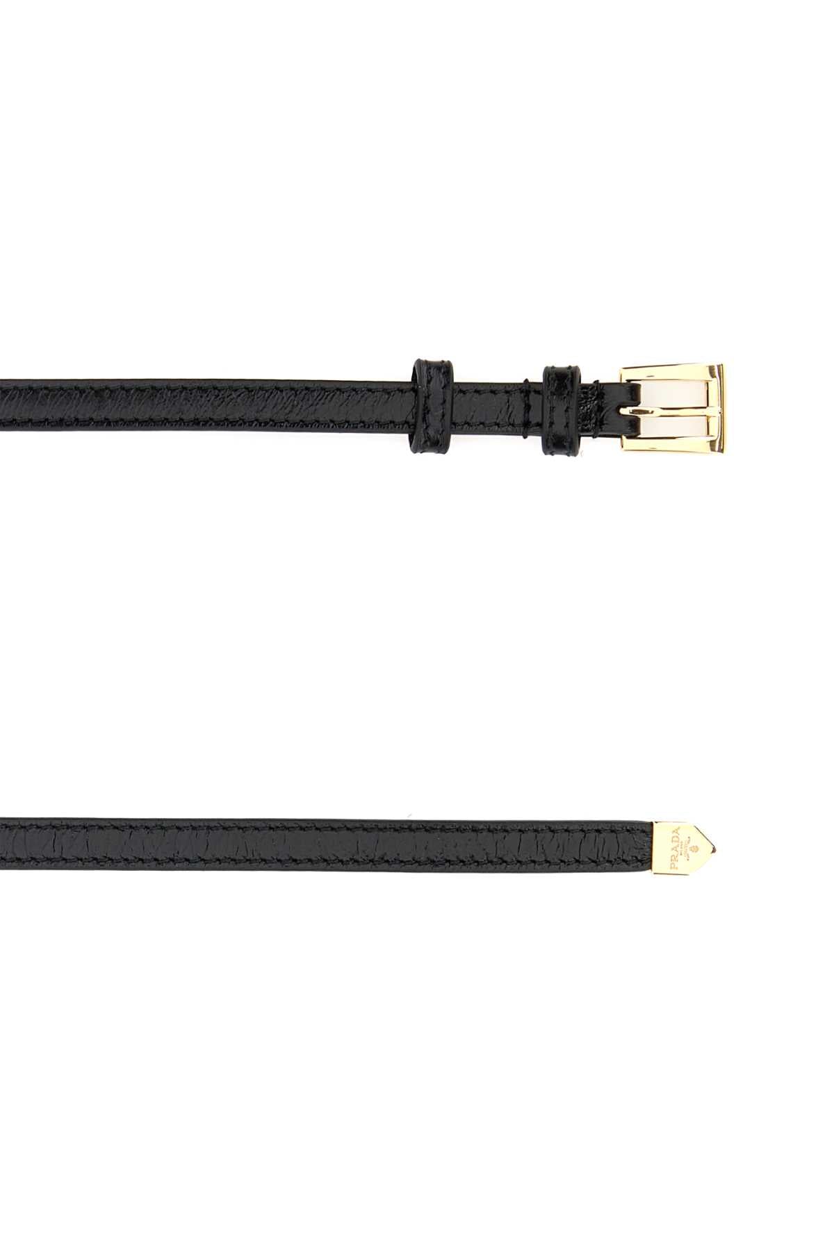 Prada Women Black Leather Belt