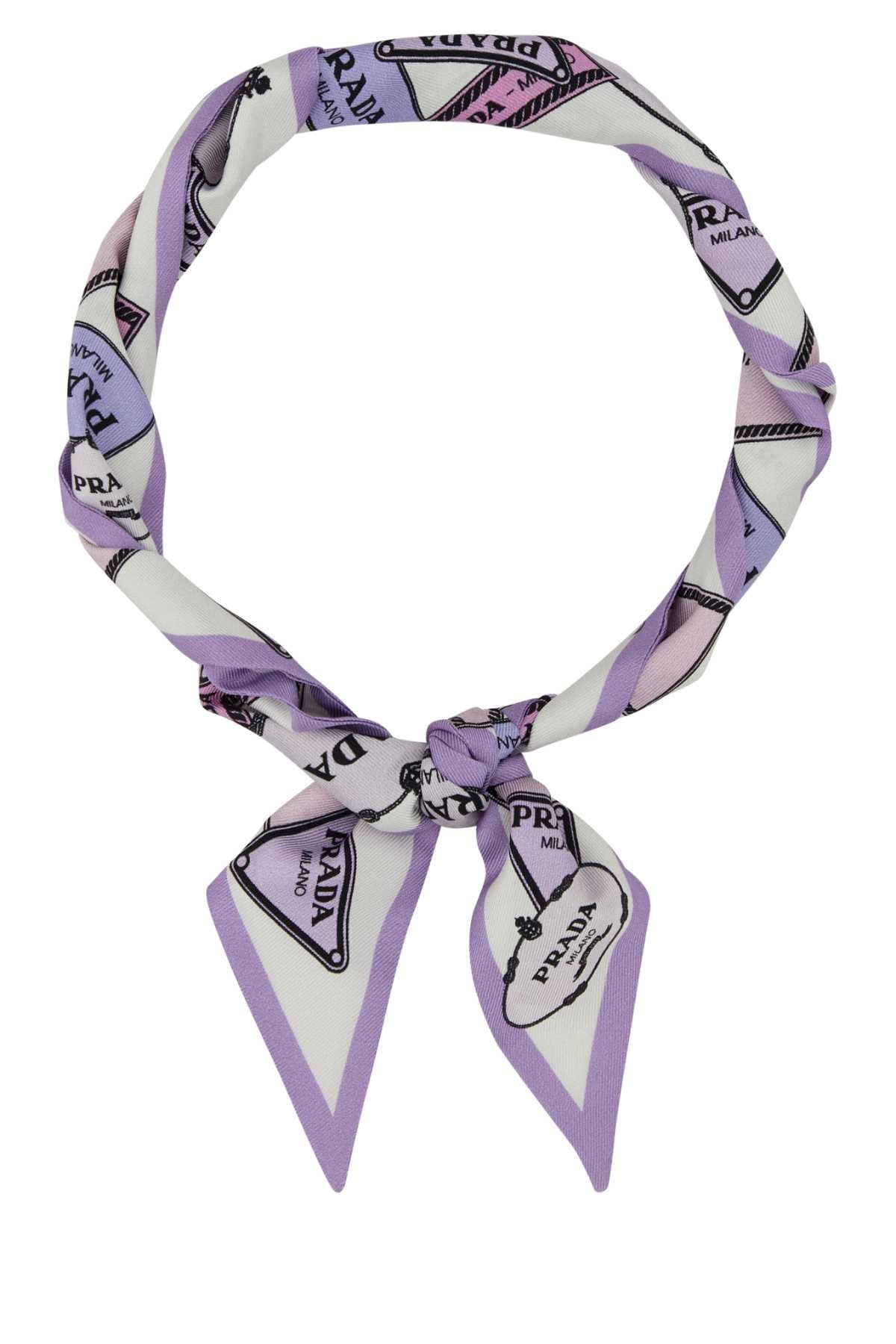 Prada Women Printed Silk Foulard