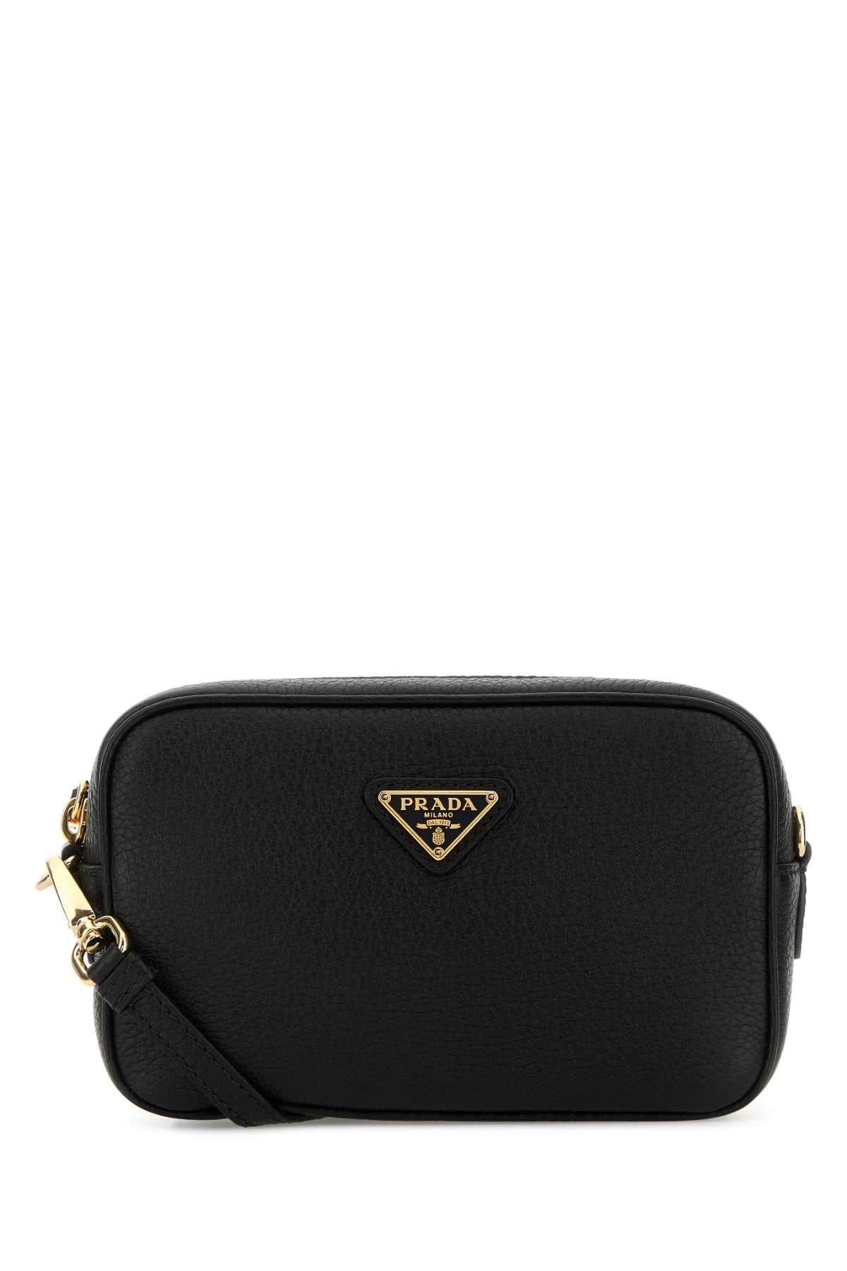 Prada Women Black Leather Crossbody Bag