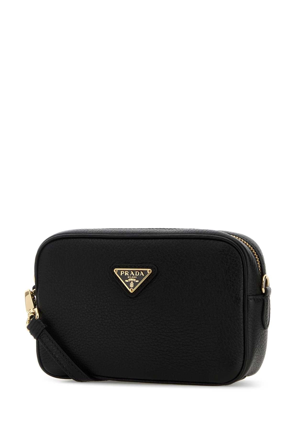 Prada Women Black Leather Crossbody Bag