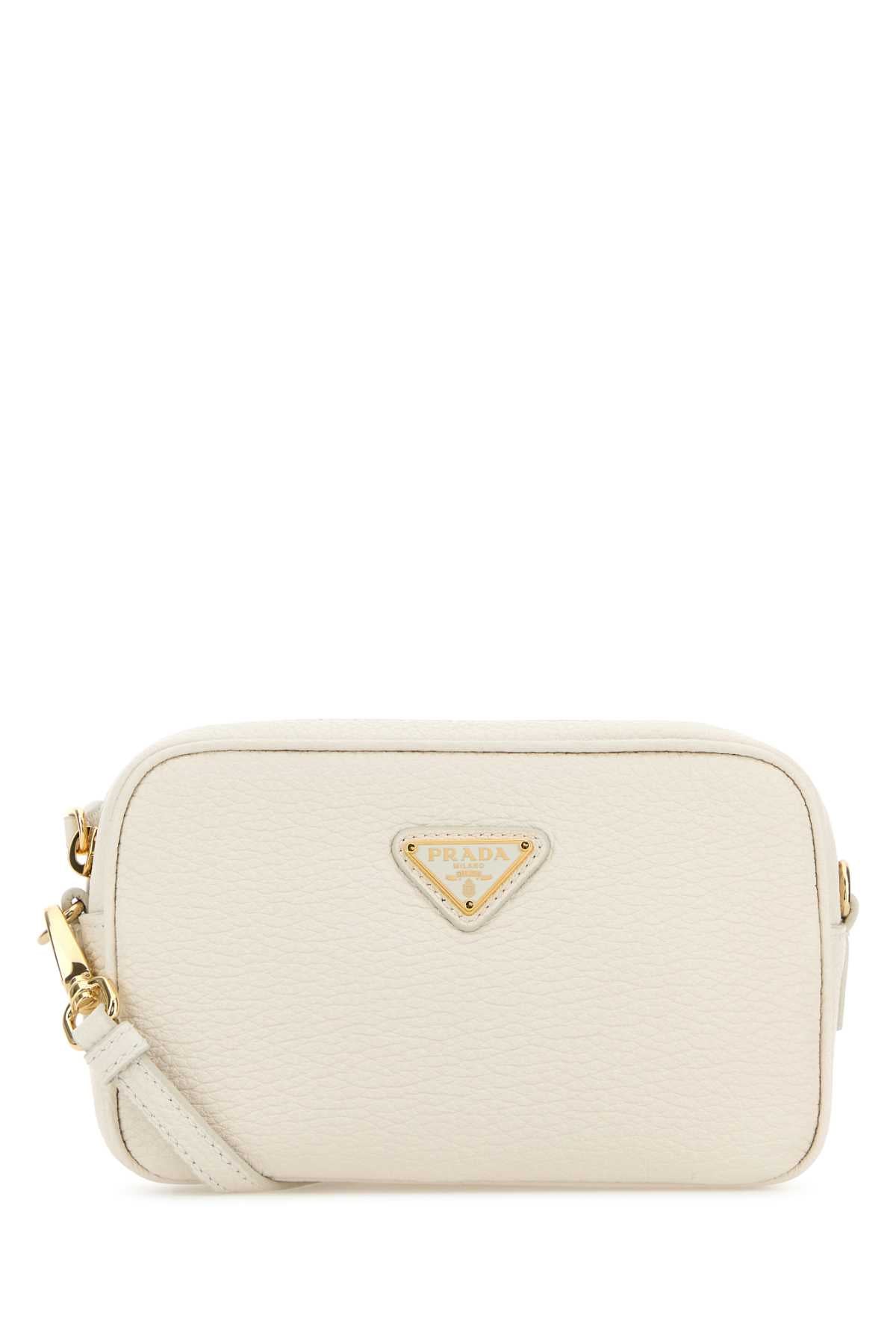 Prada Women White Leather Crossbody Bag