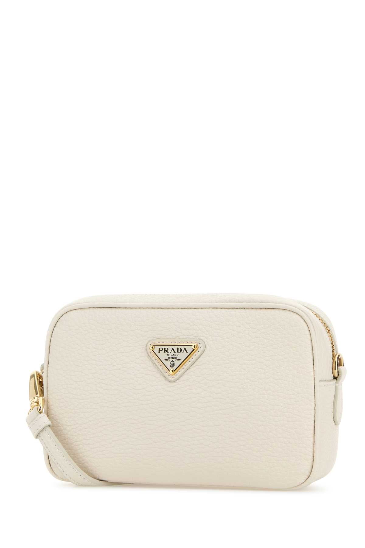 Prada Women White Leather Crossbody Bag