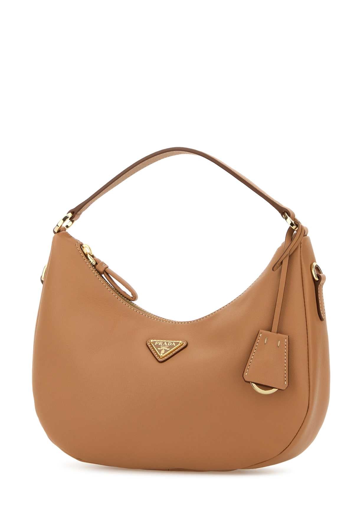 Prada Women Camel Leather Handbag