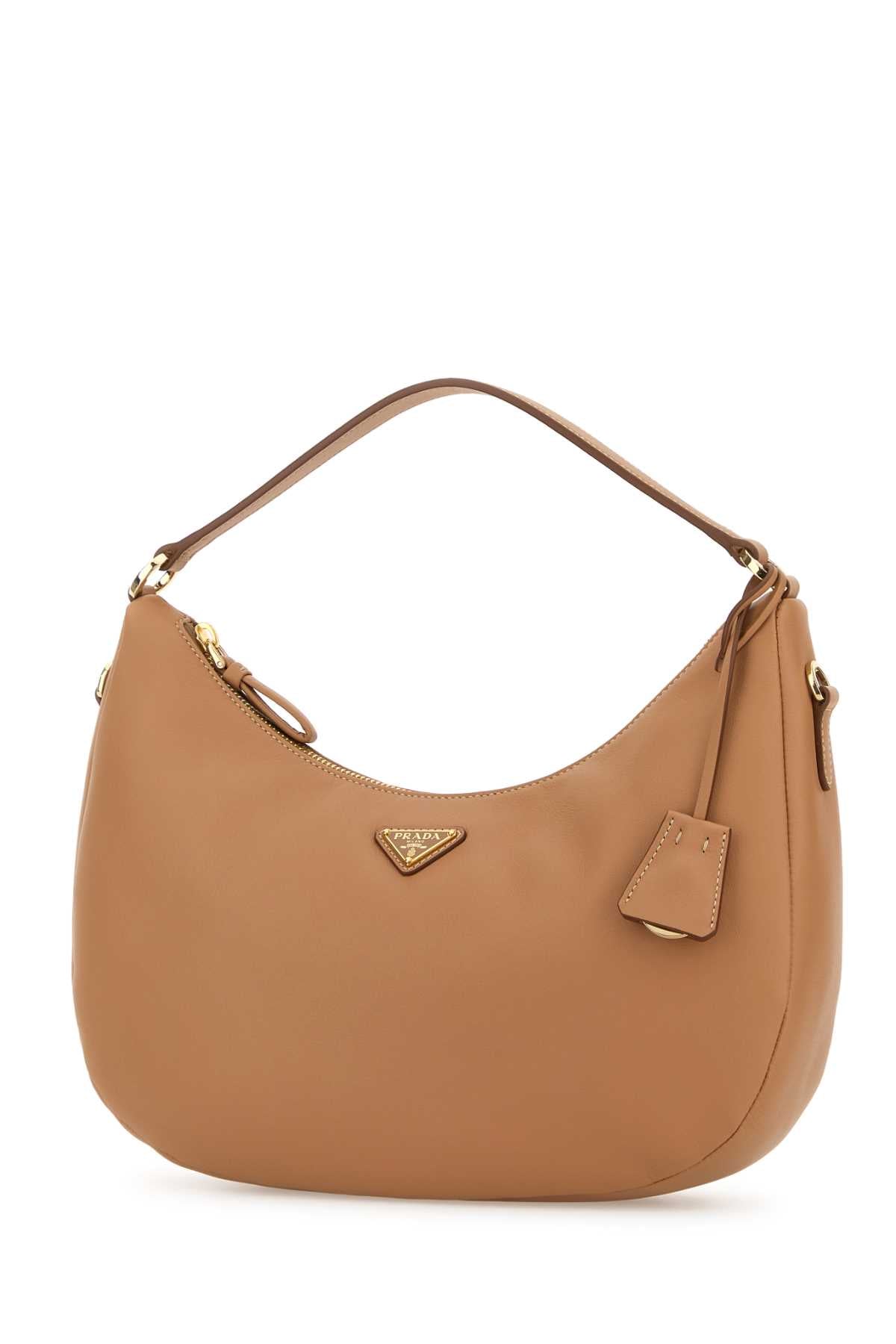 Prada Women Camel Leather Handbag