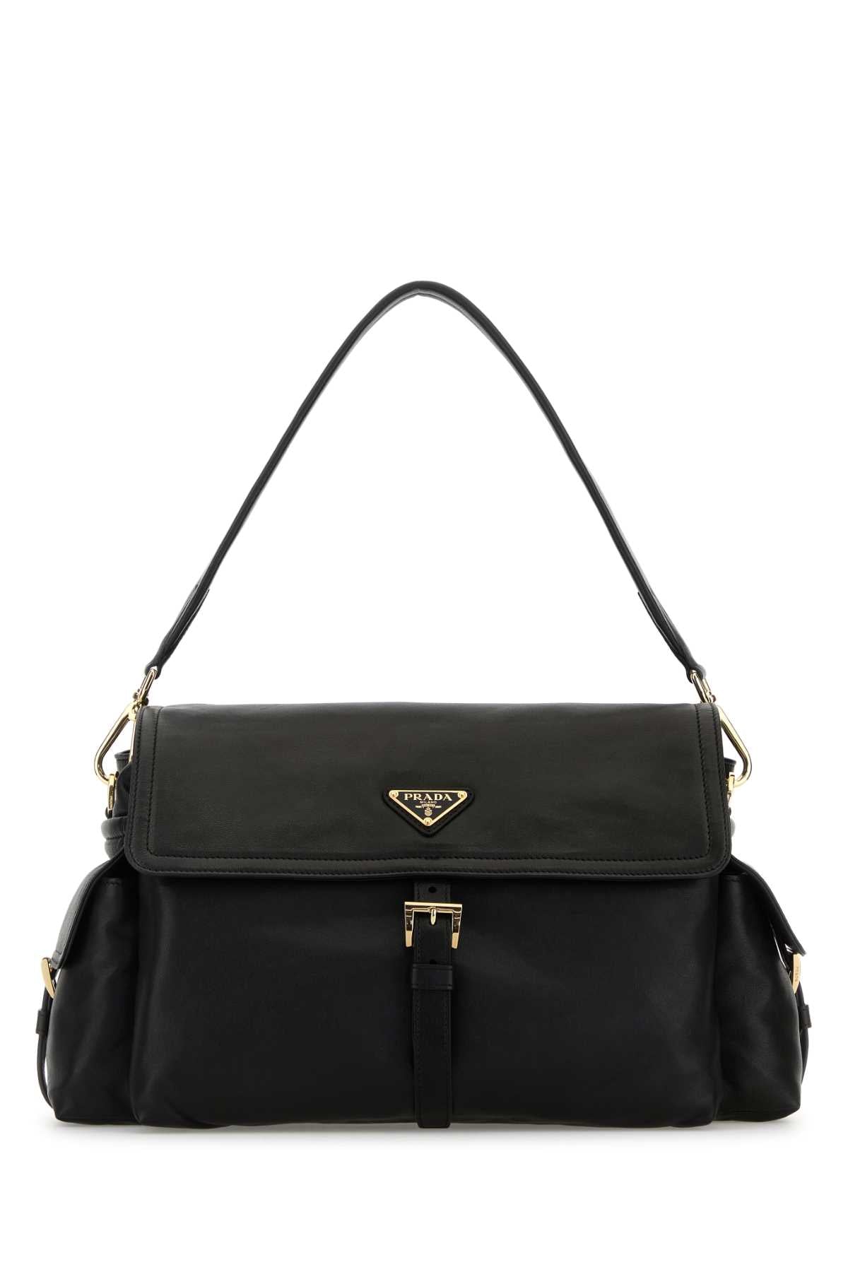 Prada Women Black Leather Shoulder Bag