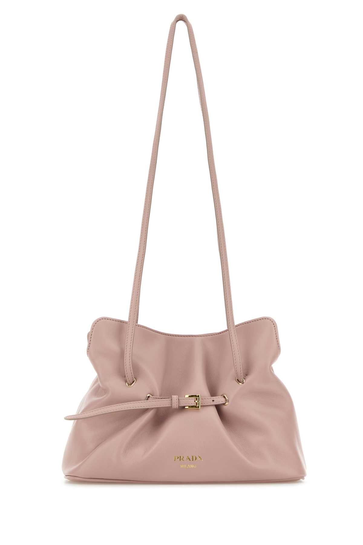Prada Women Pink Nappa Leather Small Prada Dana Bucket Bag