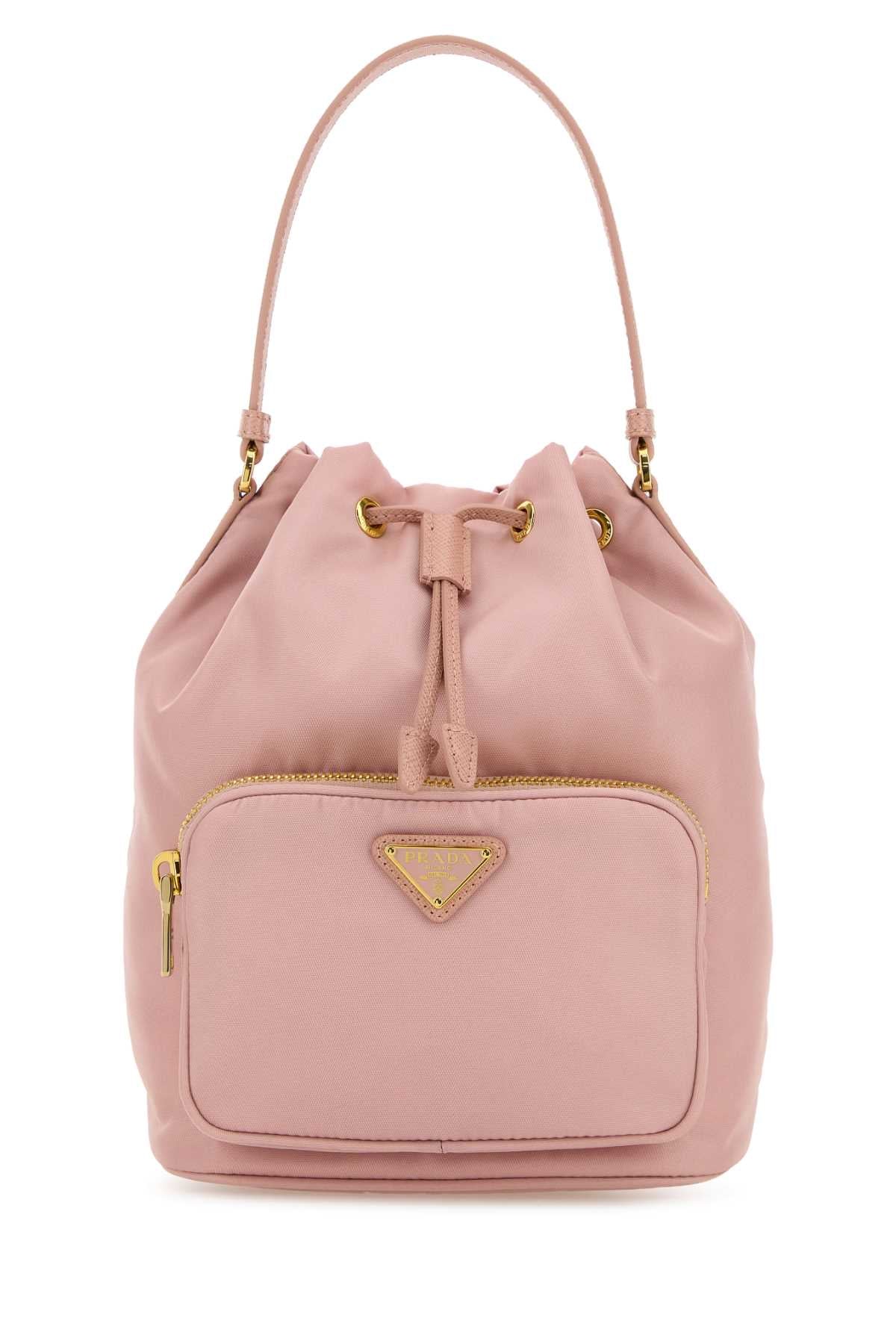 Prada Women Pink Re-Nylon Duet Bucket Bag