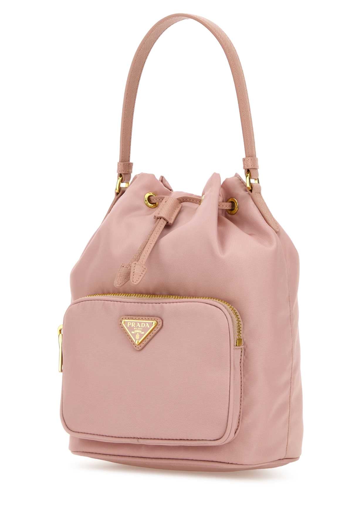 Prada Women Pink Re-Nylon Duet Bucket Bag