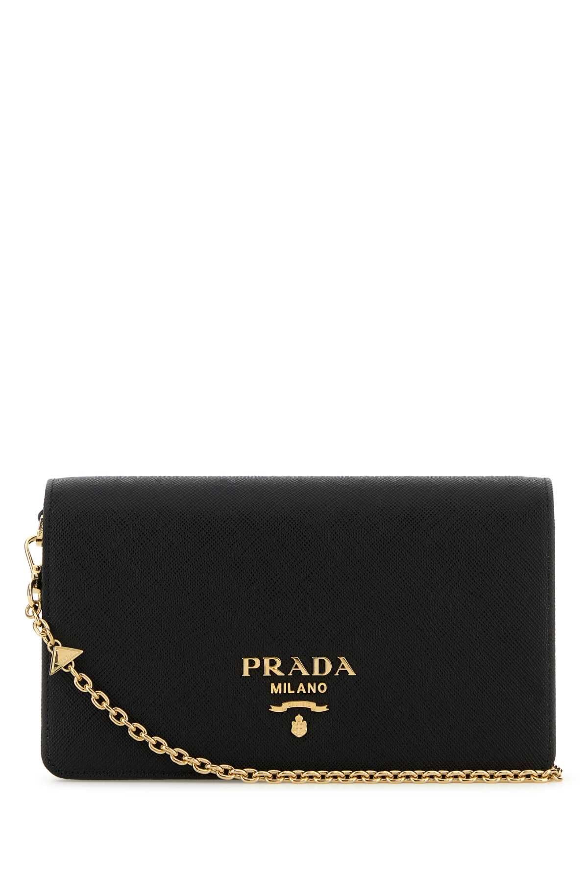 Prada Women Black Leather Mini Shoulder Strap