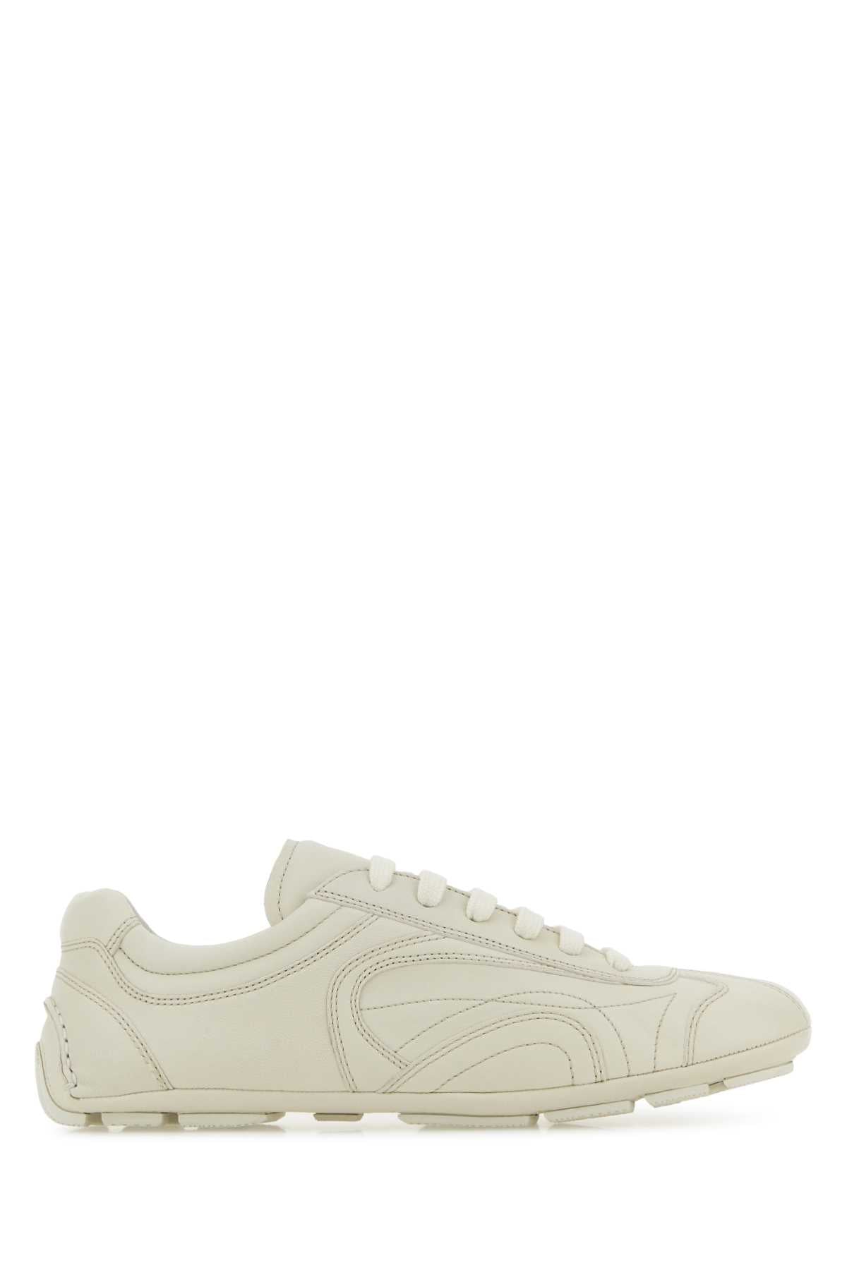 Prada Women Ivory Nappa Leather Montecarlo Re-Edition 2005 Sneakers
