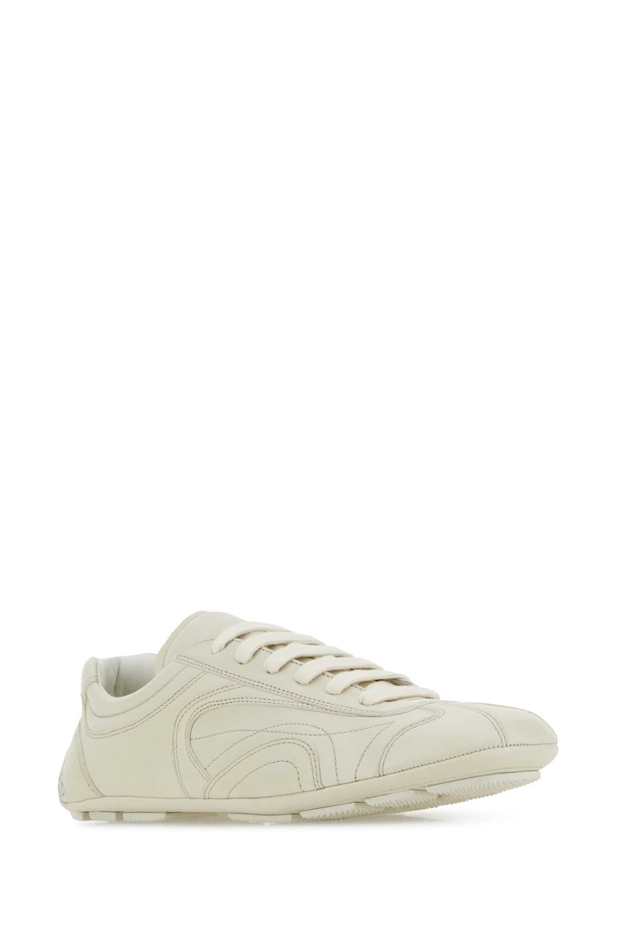 Prada Women Ivory Nappa Leather Montecarlo Re-Edition 2005 Sneakers