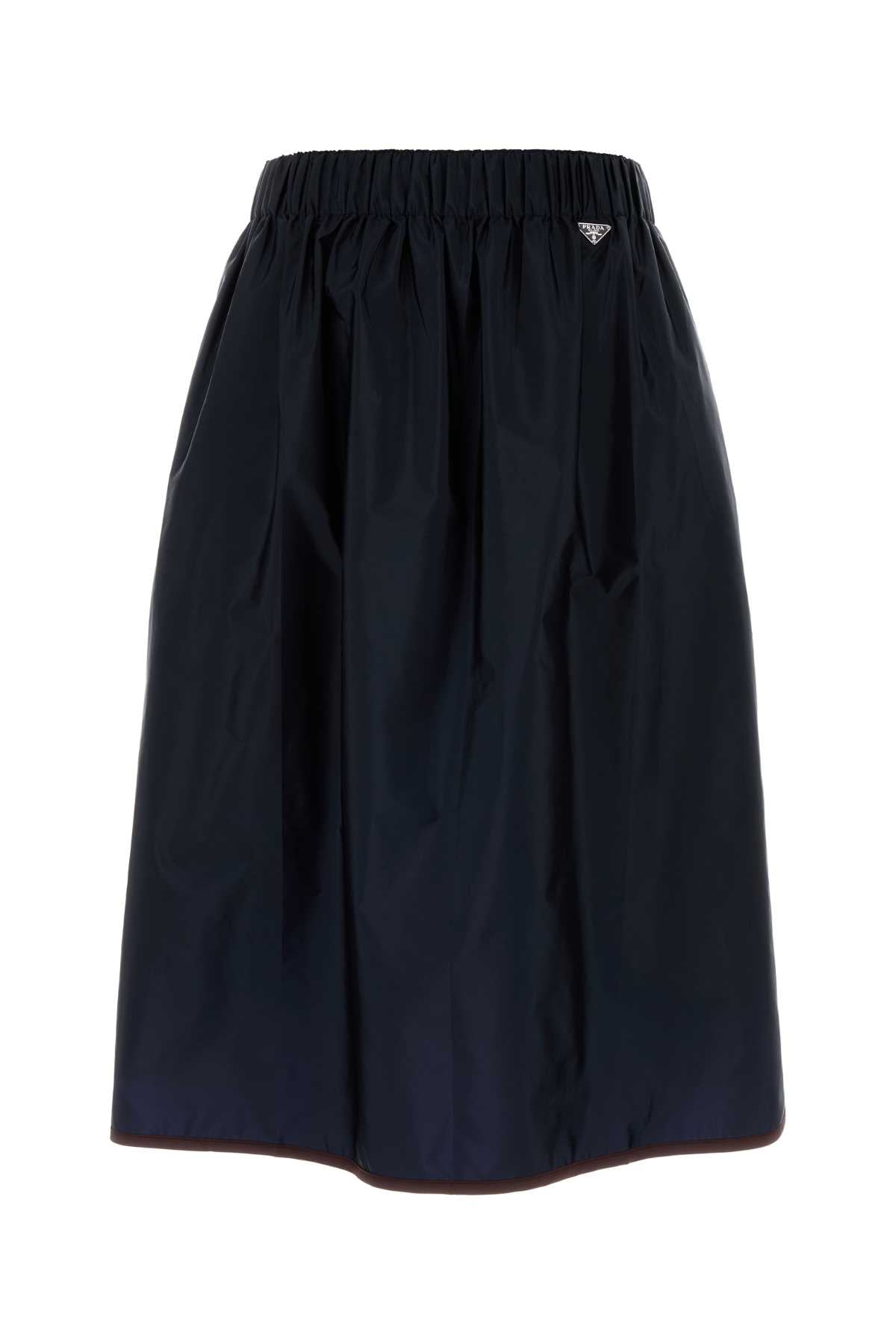 Prada Women Midnight Blue Re-Nylon Skirt