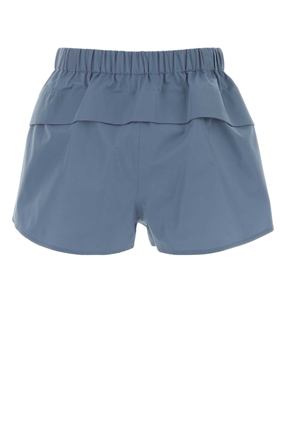 Prada Women Cerulean Blue Canvas Shorts