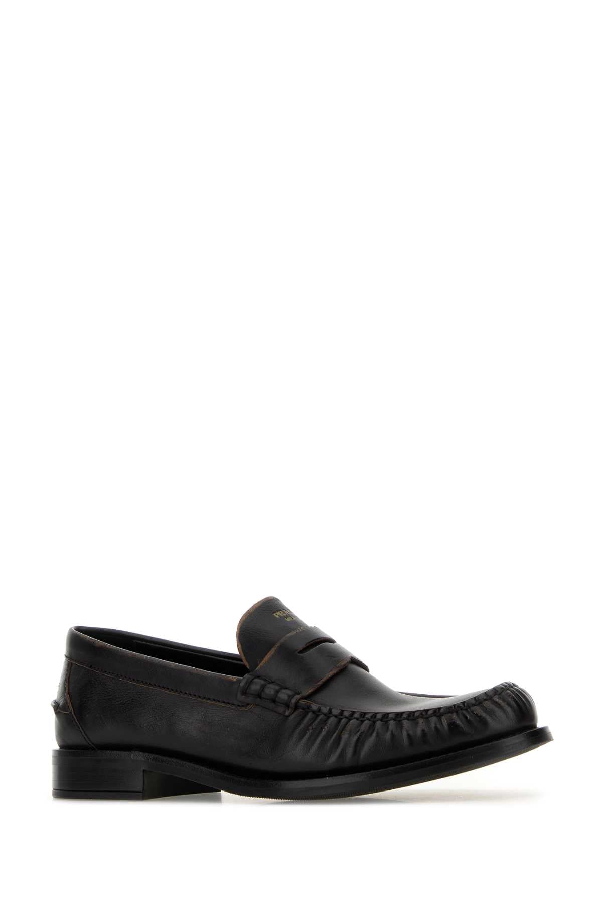Prada Women Black Leather Loafers