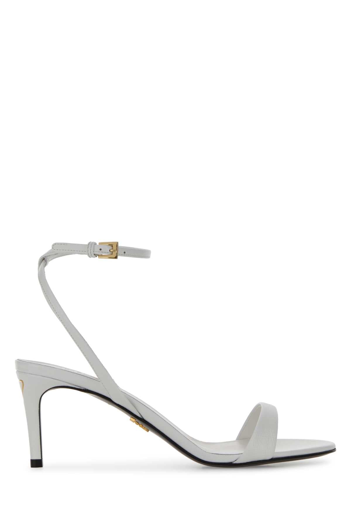 Prada Women White Leather Sandals