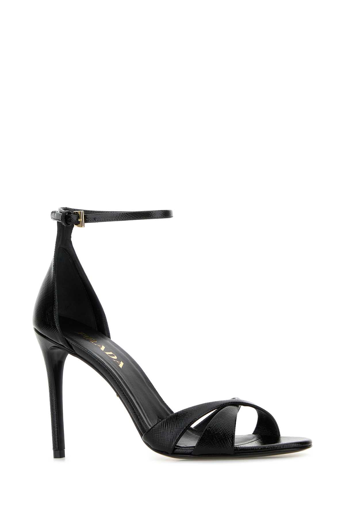 Prada Women Black Leather Sandals