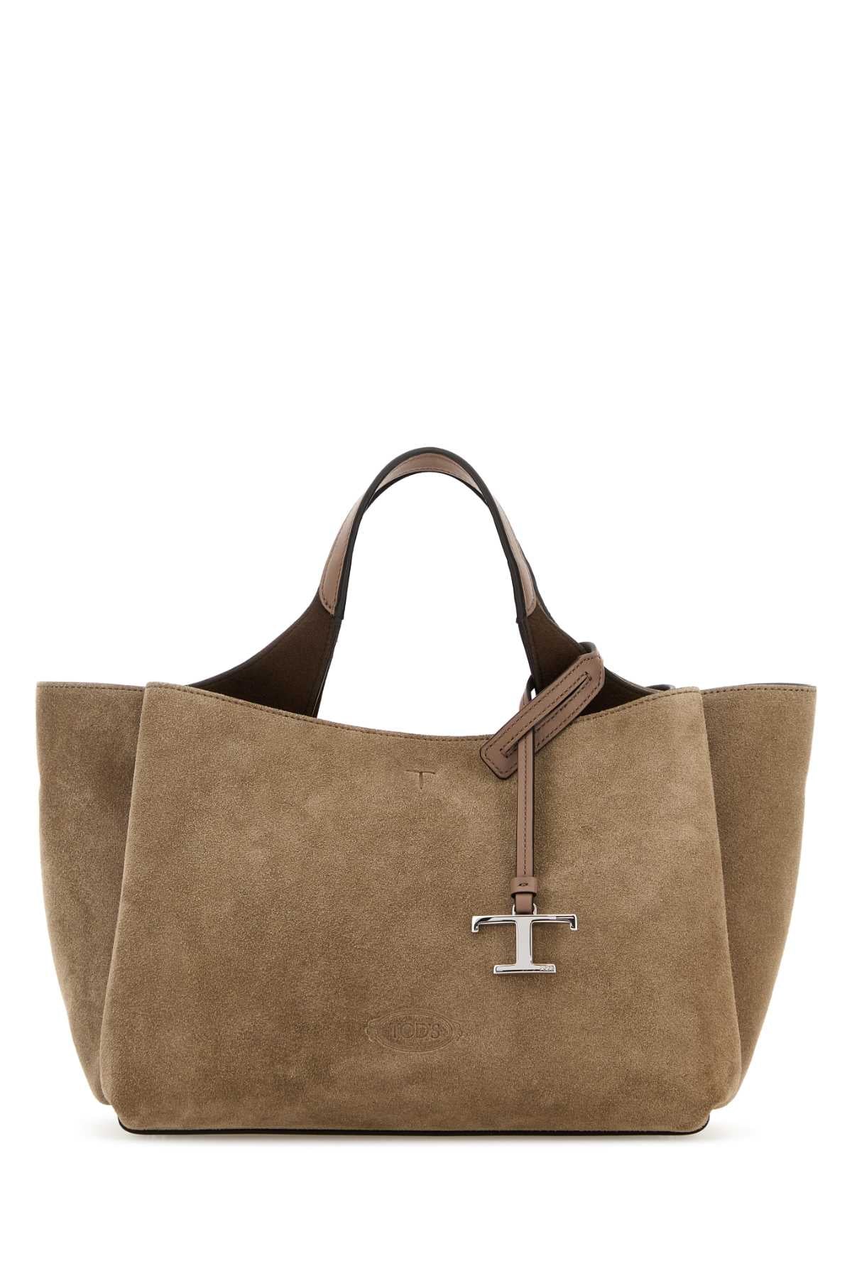 Tod's Women Dove Grey Suede Mini Handbag