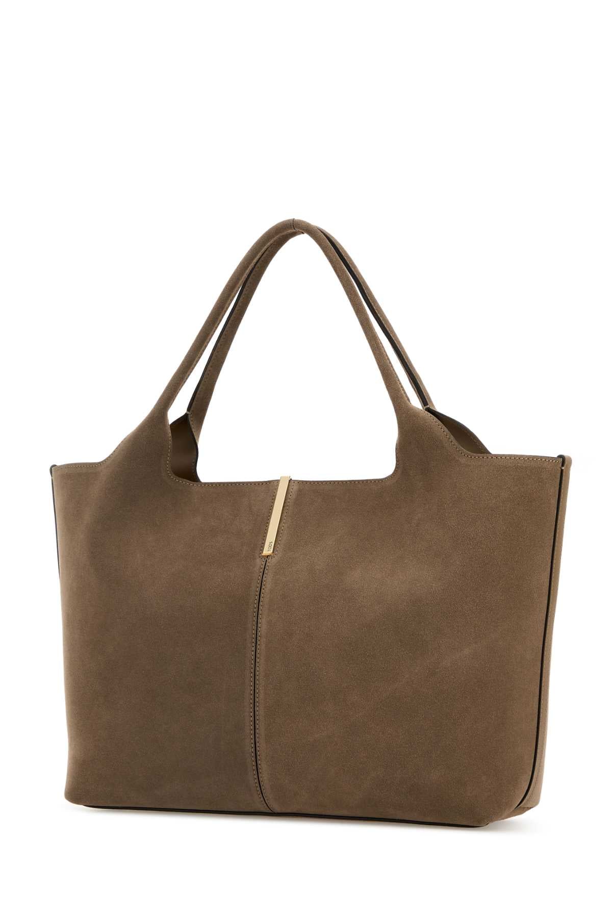 Tod's Women Dove Grey Suede Shopping Bag