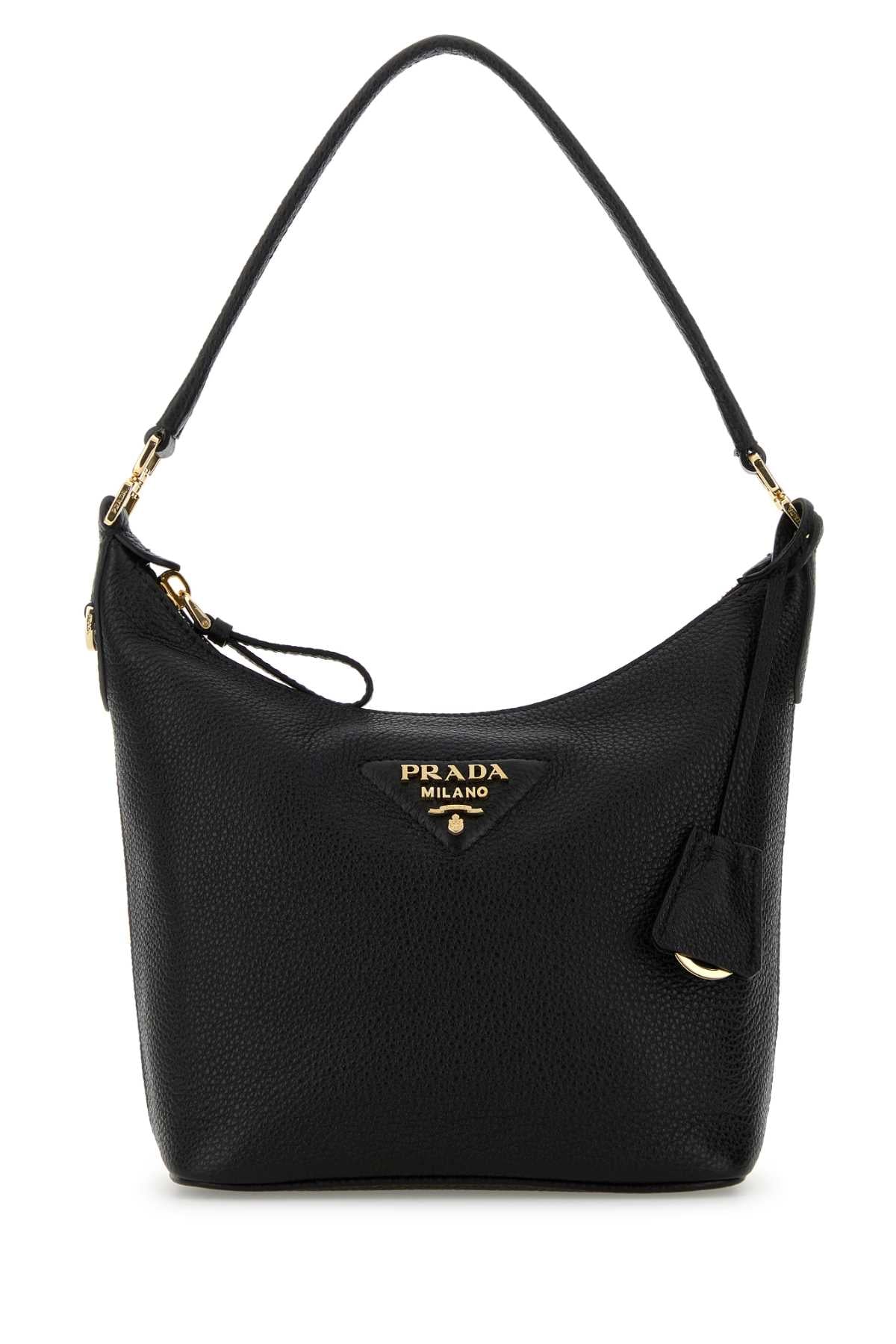 Prada Women Black Leather Shoulder Bag