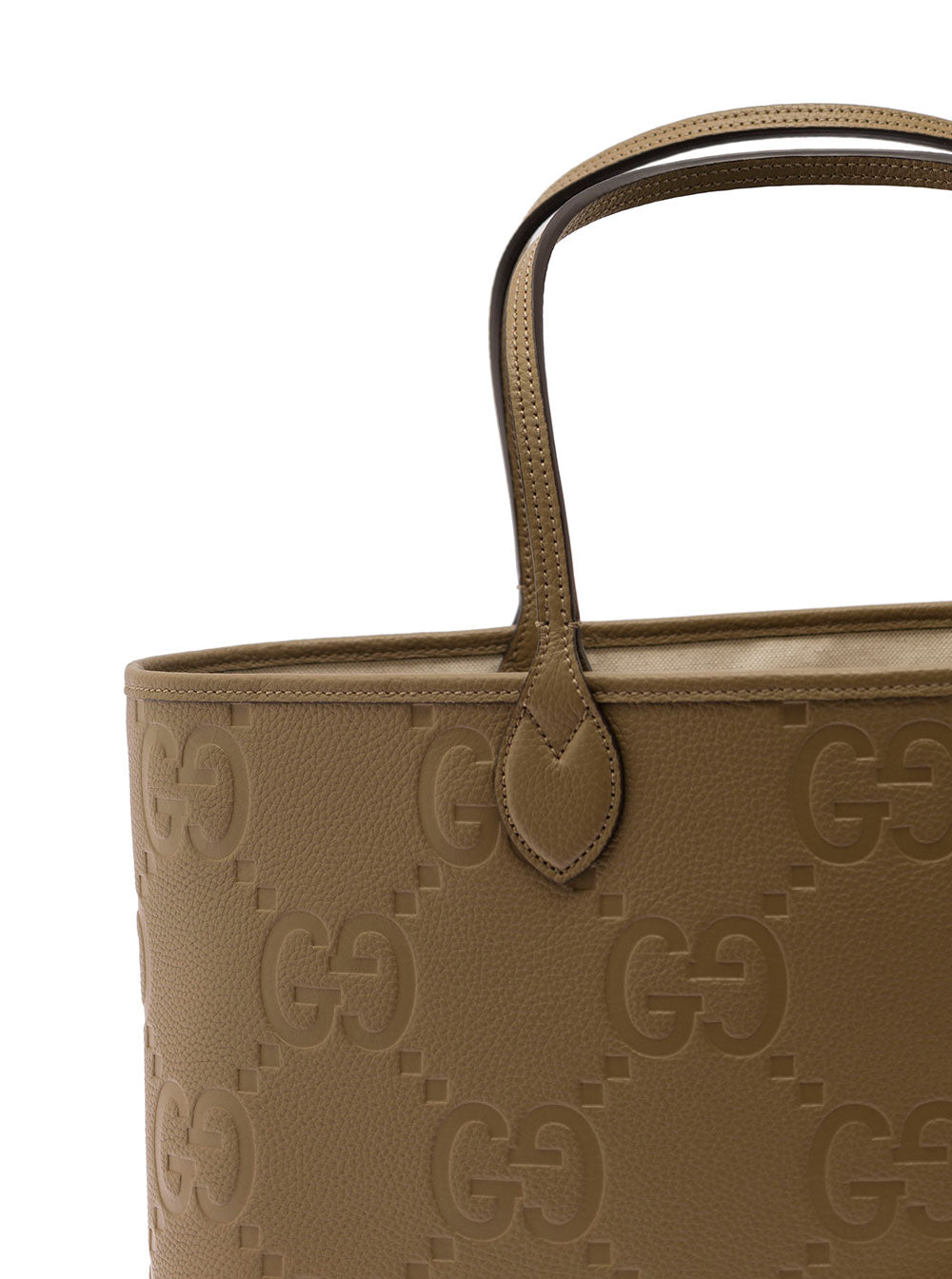 Gucci Men 'Jumbo' Beige Handbag With All-Over Logo In Leather Man