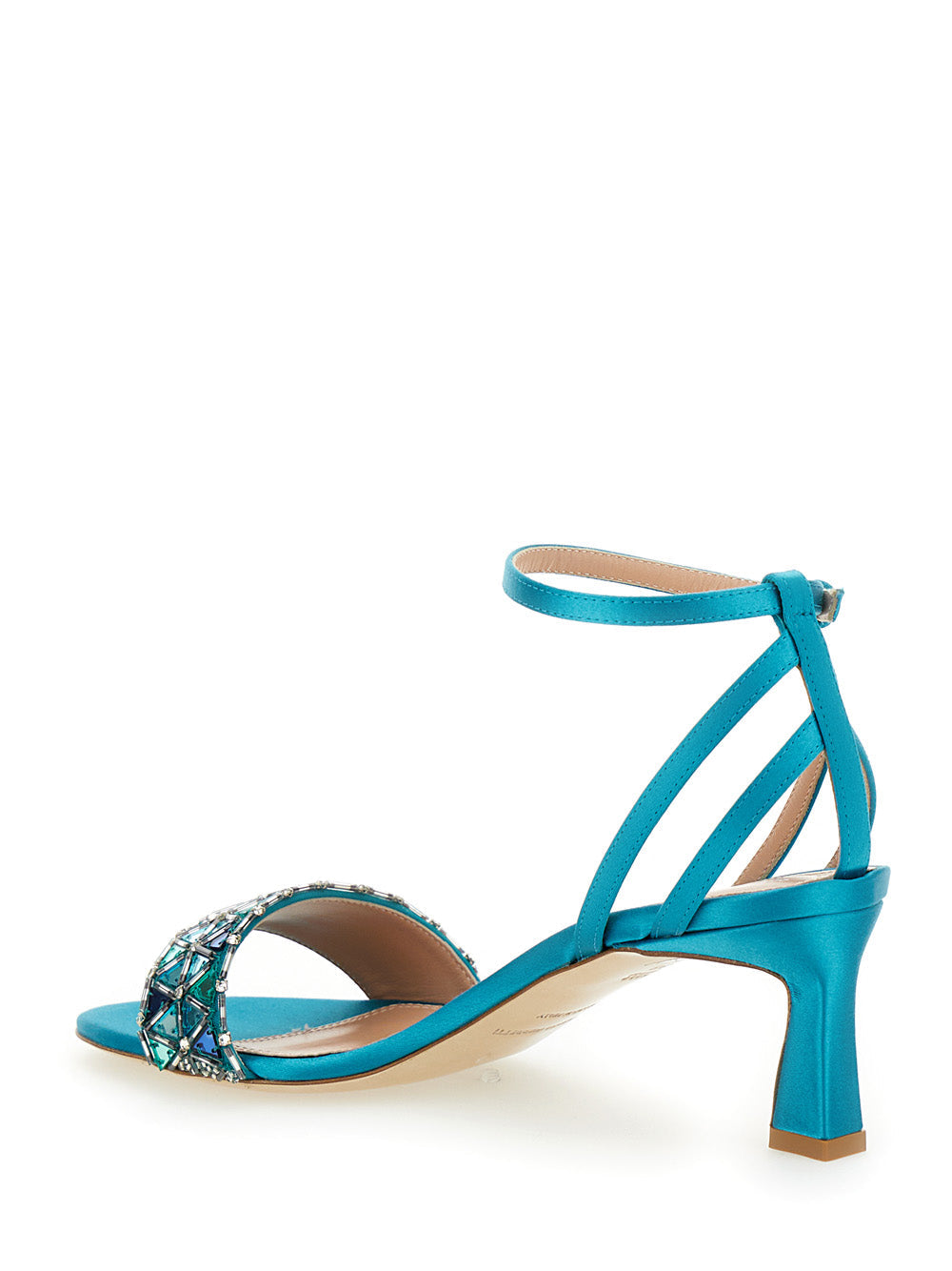 Alberta Ferretti Women Light Blue Sandals With Mirror-Like Details In Leather Woman