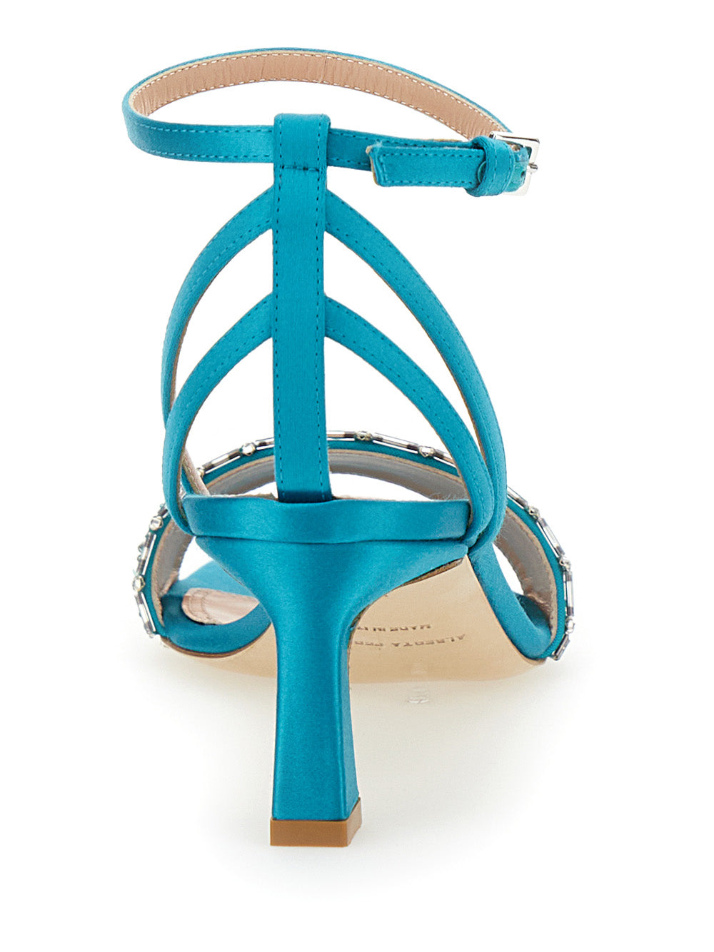 Alberta Ferretti Women Light Blue Sandals With Mirror-Like Details In Leather Woman