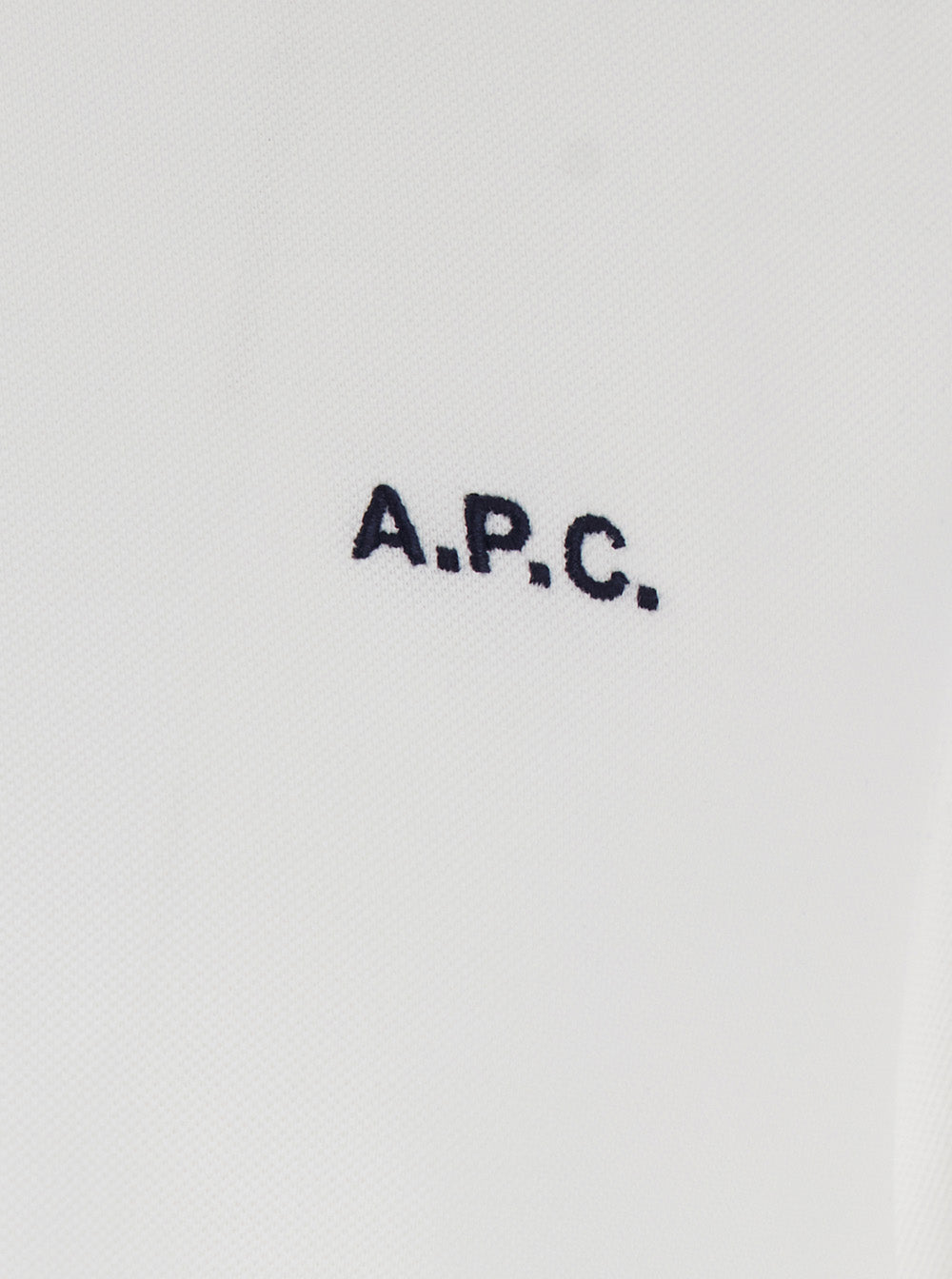 A.P.C. Men White Polo Shirt With Classic Collar And Logo Embroidery On The Front In Cotton Man