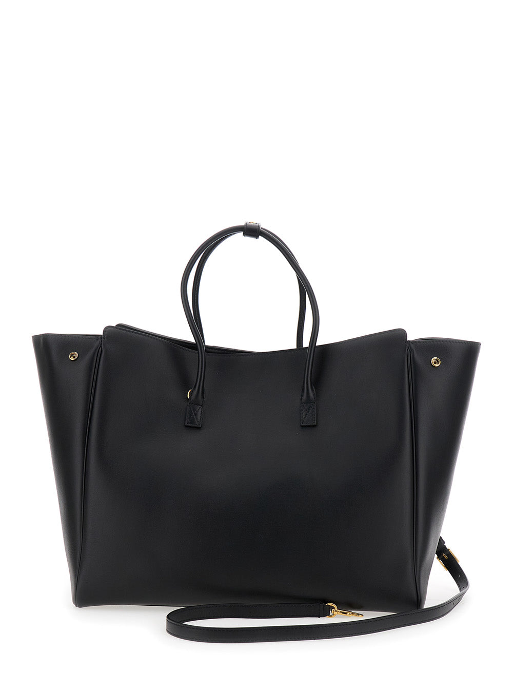 Balenciaga Women 'Hampton Medium' Black Handbag With Embossed Logo On The Front And Removable Key Ring In Leather Woman