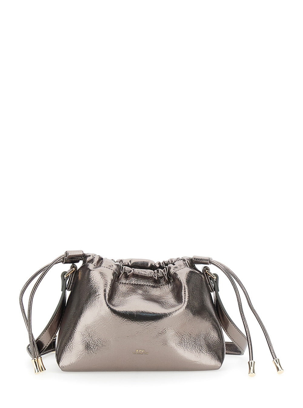 A.P.C. Women Metallic Shoulder Bag With Logo Lettering On The Front And Drawstring Closure In Ecoleather Woman