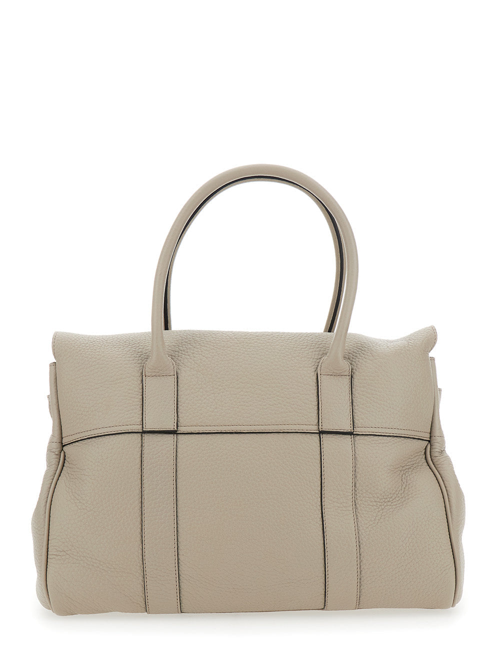 Mulberry Women 'Bayswater' Beige Shoulder Bag With Postman's Lock In Hammered Leather Woman