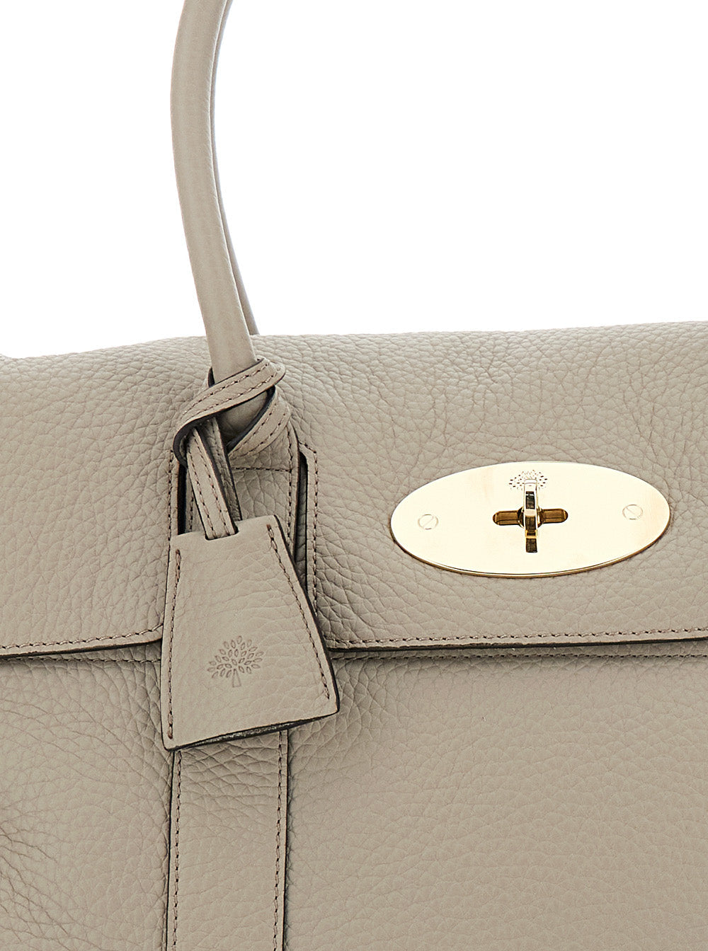 Mulberry Women 'Bayswater' Beige Shoulder Bag With Postman's Lock In Hammered Leather Woman