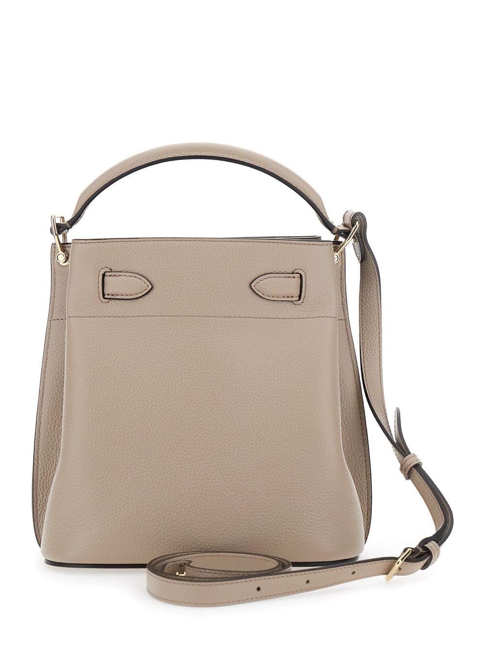 Mulberry Women 'Small Islington' Beige Bucket Bag With Twist Lock Closure In Hammered Leather Woman