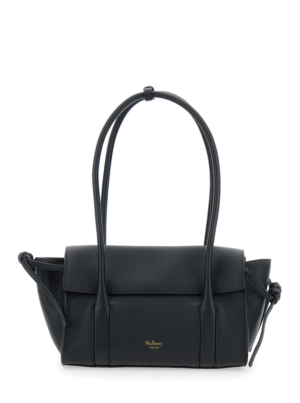 Mulberry Women 'Mini Bayswater' Black Shoulder Bag With Laminated Logo In Leather Woman
