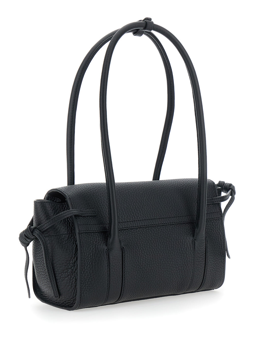Mulberry Women 'Mini Bayswater' Black Shoulder Bag With Laminated Logo In Leather Woman