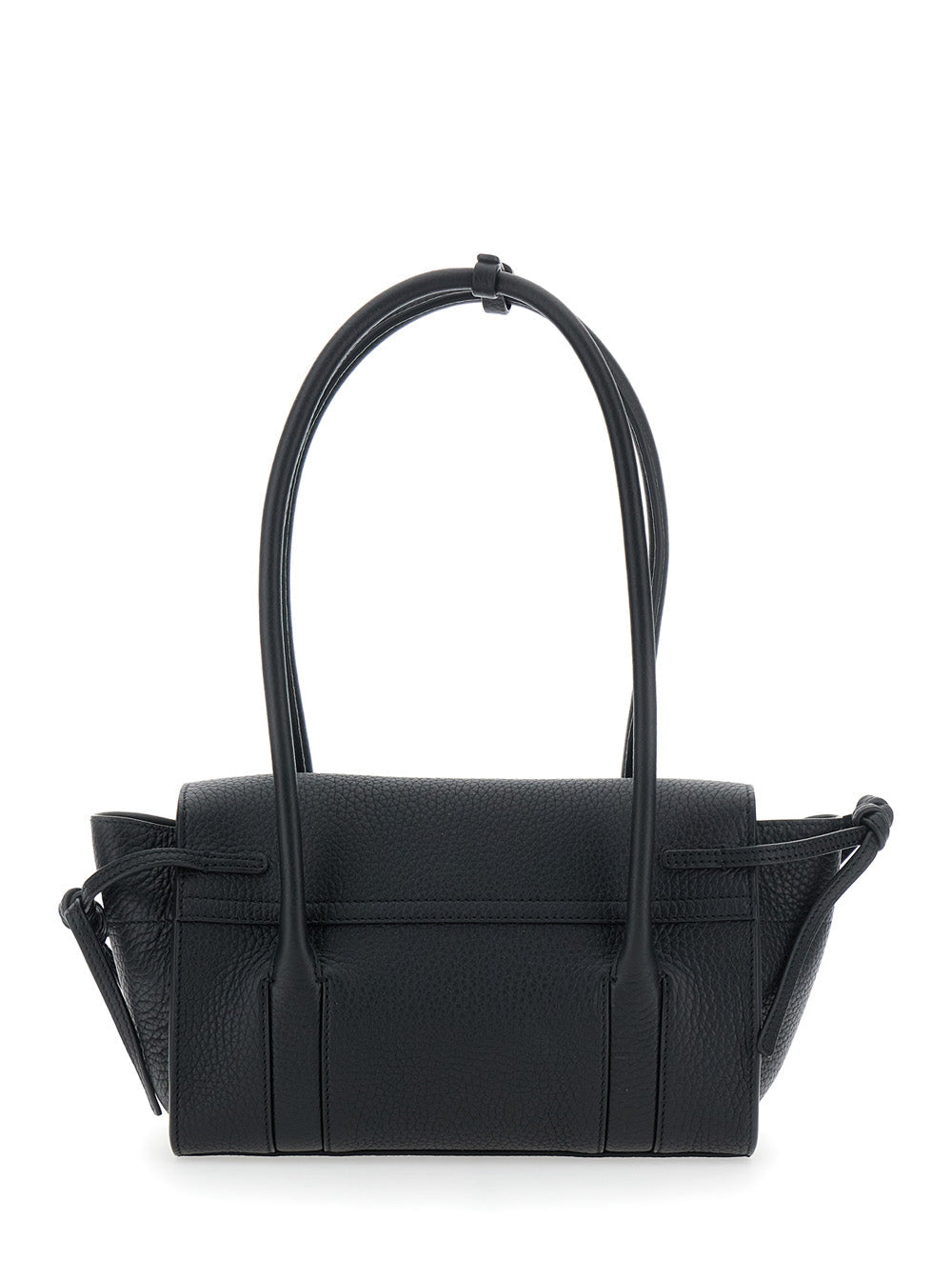 Mulberry Women 'Mini Bayswater' Black Shoulder Bag With Laminated Logo In Leather Woman