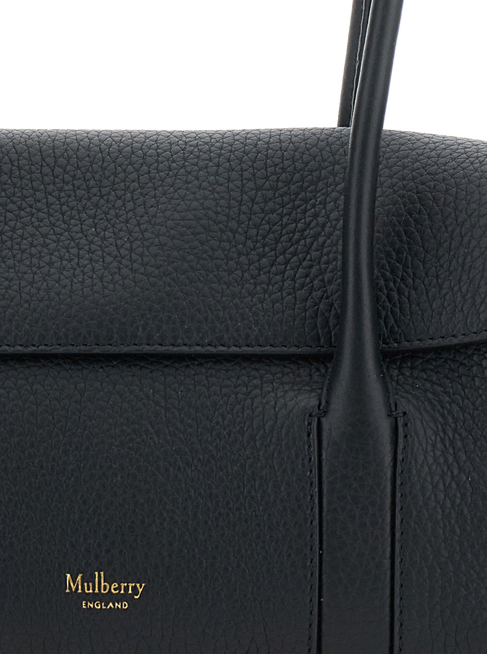Mulberry Women 'Mini Bayswater' Black Shoulder Bag With Laminated Logo In Leather Woman