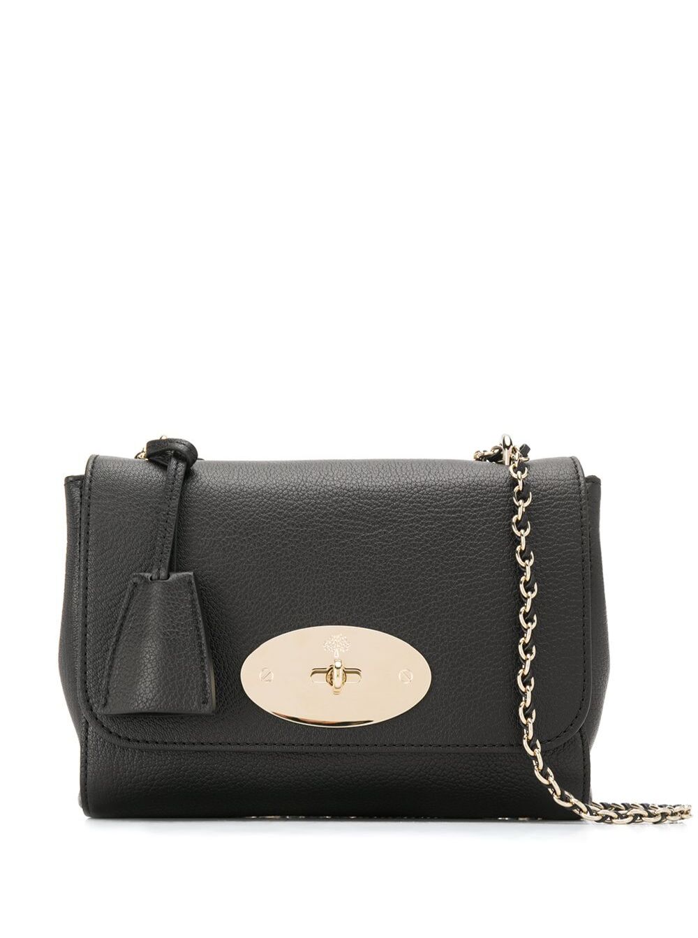 Mulberry Women 'Lilly' Black Shoulder Bag With Twist Lock Closure In Leather Woman
