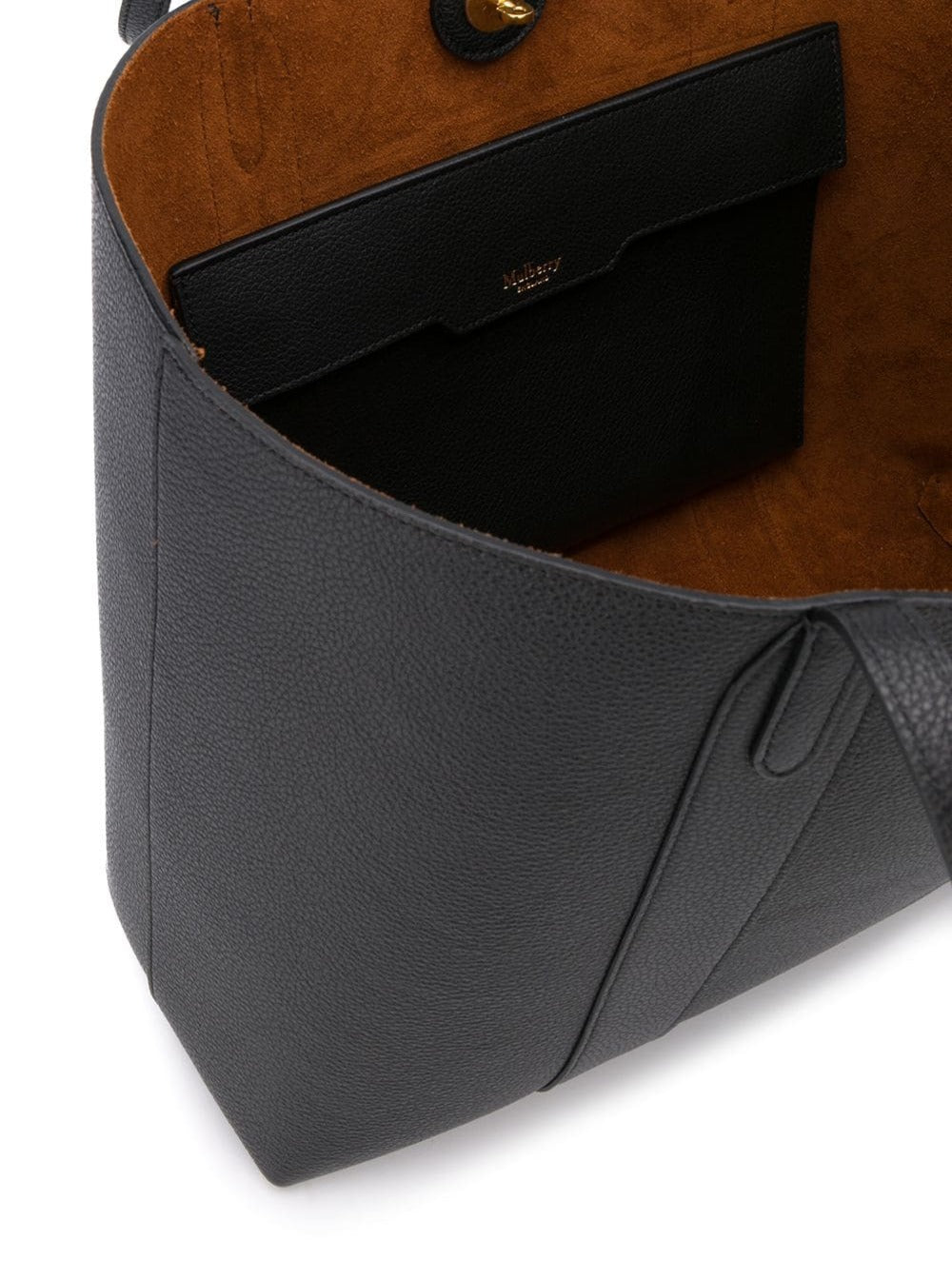 Mulberry Women Black Tote Bag With Front Turn-Lock Closure And And Two Top Handles In Leather Woman
