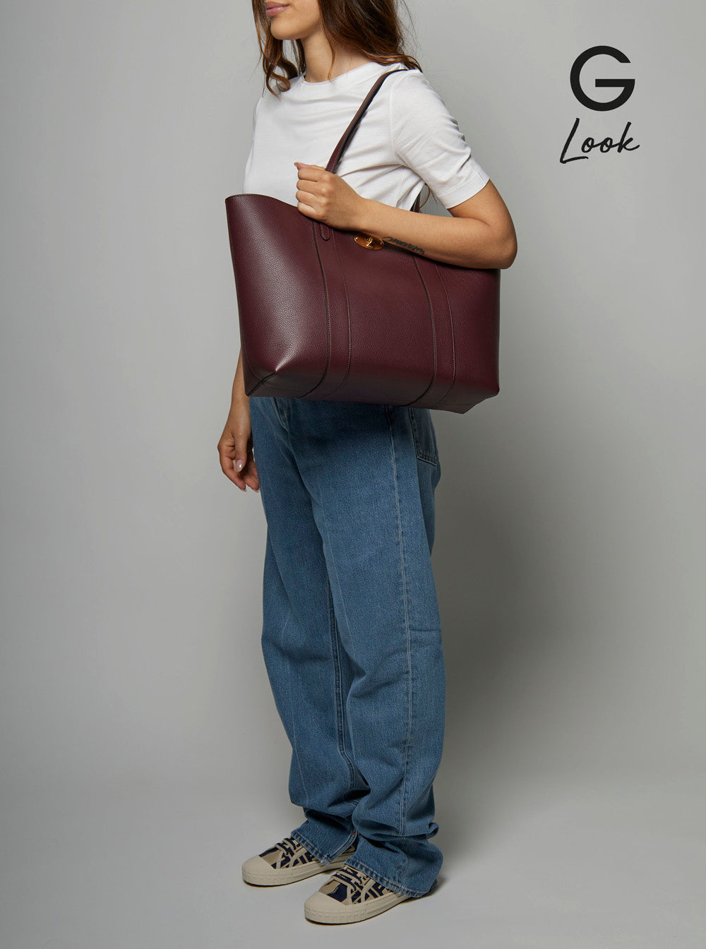Mulberry Women 'Bayswater Small' Bordeaux Tote Bag With Postman's Lock Closure In Leather Woman