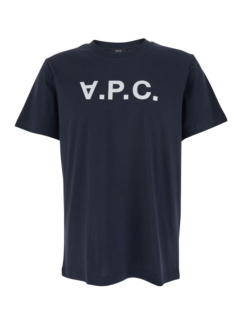 A.P.C. Women Blue Crewneck T-Shirt With Logo On The Front In Cotton Woman