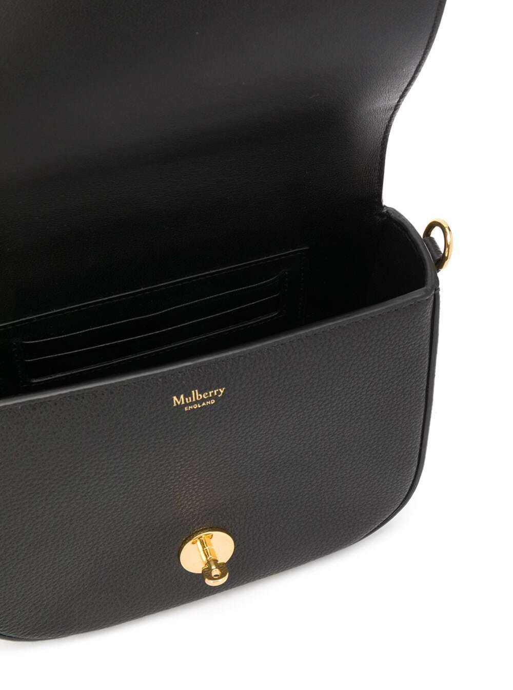 Mulberry Women 'Darley' Black Crossbody Bag With Adjustable And Removable Shoulder Strap And Turn-Lock Closure In Grained Leather Woman