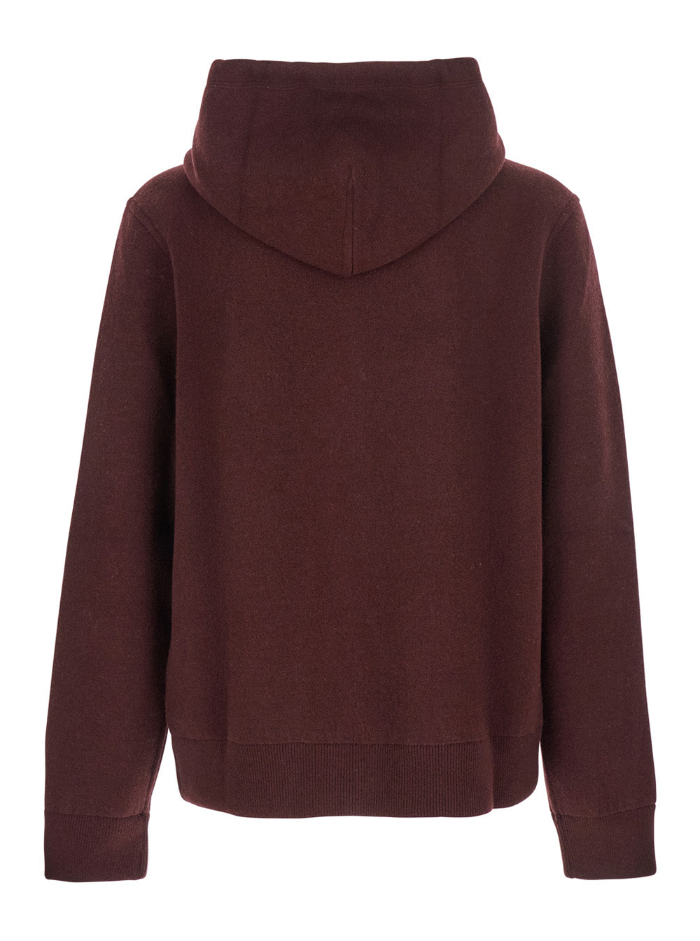 Gucci Men Bordeaux Reversible Cardigan With Drawstring Hood In Wool Man