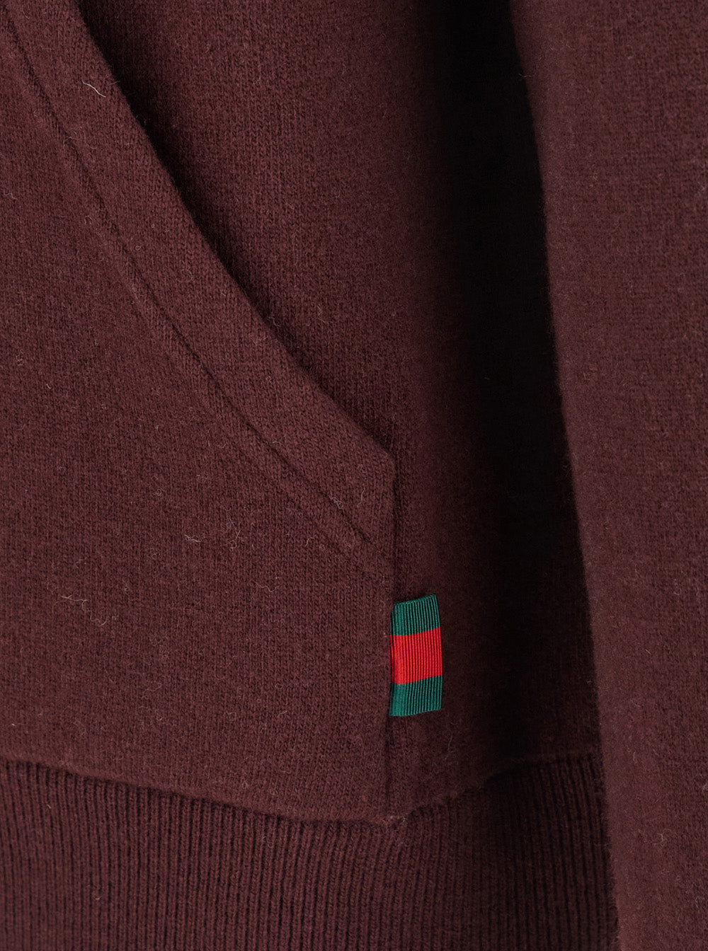 Gucci Men Bordeaux Reversible Cardigan With Drawstring Hood In Wool Man