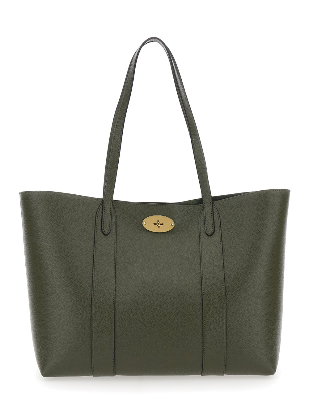Mulberry Women 'Bayswater' Green Tote Bag With Front Turn-Lock Closure In Leather Woman