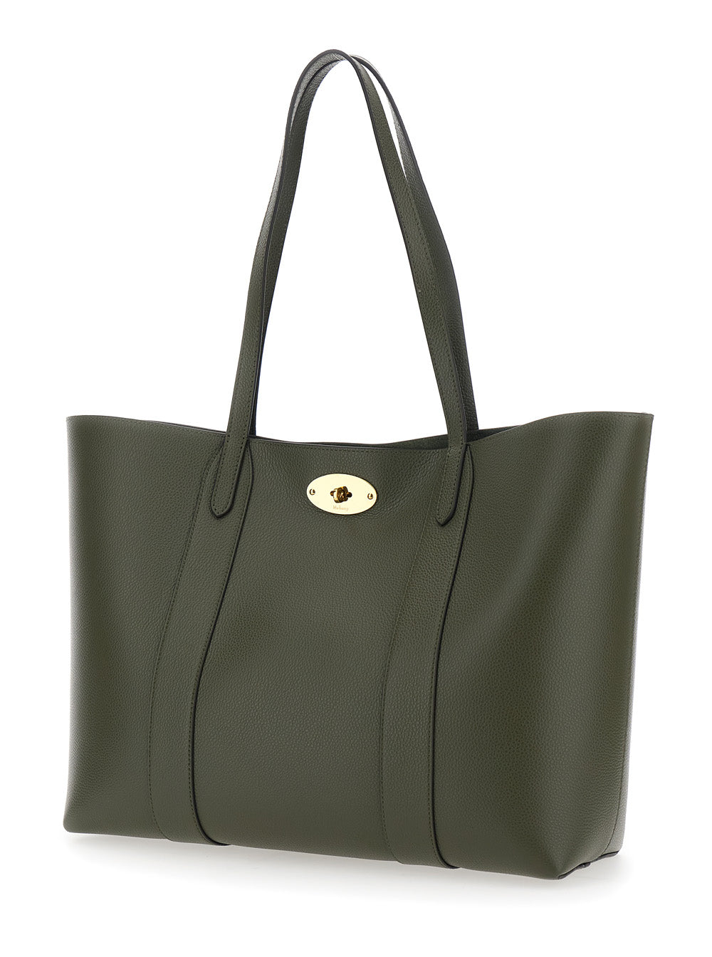 Mulberry Women 'Bayswater' Green Tote Bag With Front Turn-Lock Closure In Leather Woman