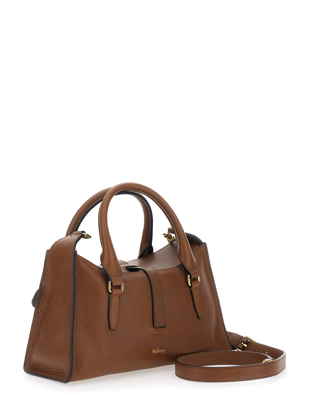 Mulberry Women 'Roxanne' Brown Small Handbag With Adjustable And Removable Shoulder Strap And Two Front Pockets In Leather Woman
