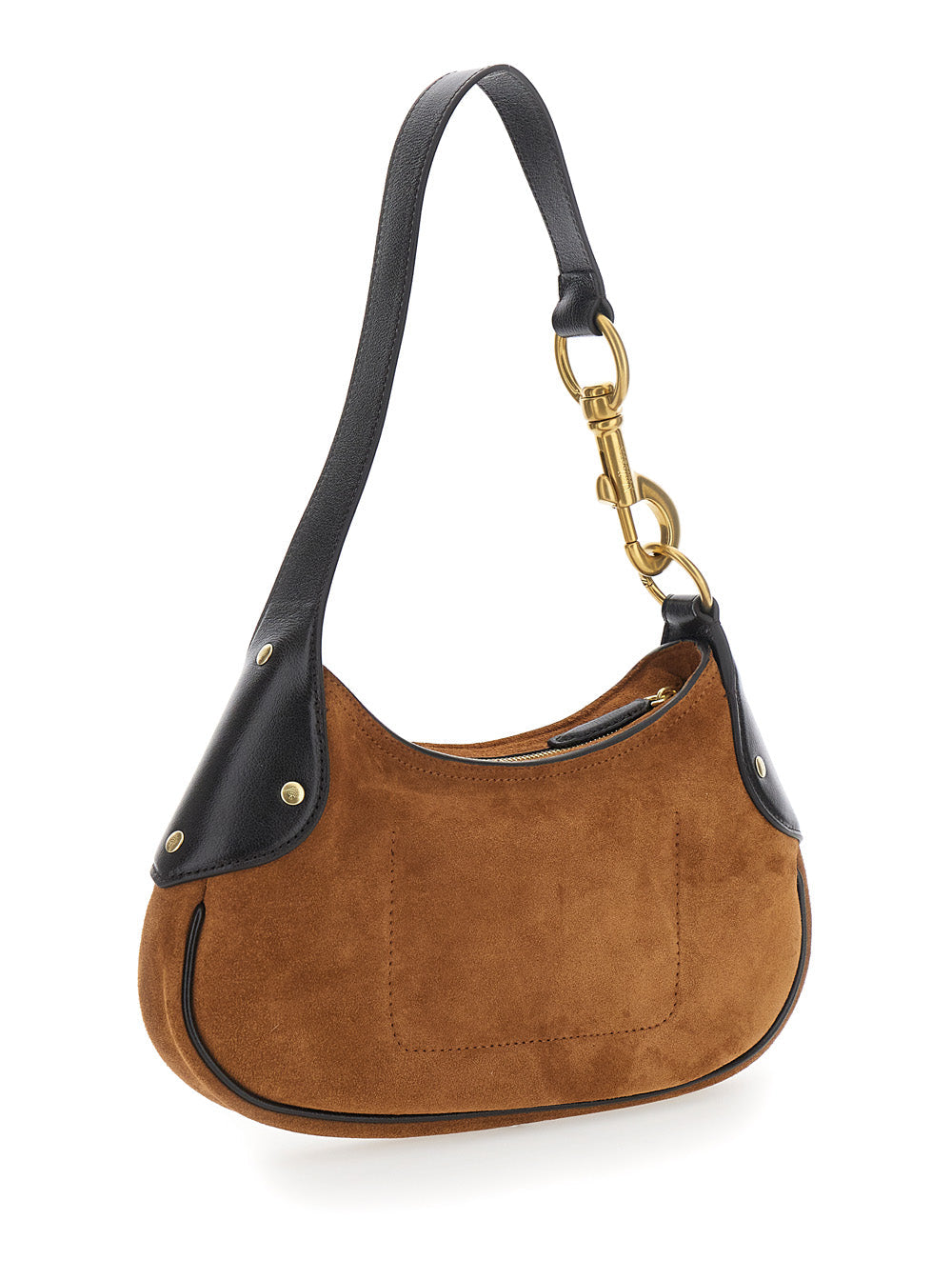 Mulberry Women 'Hackney' Brown Shoulder Bag With Logo Imprinted On The Front In Suede Woman