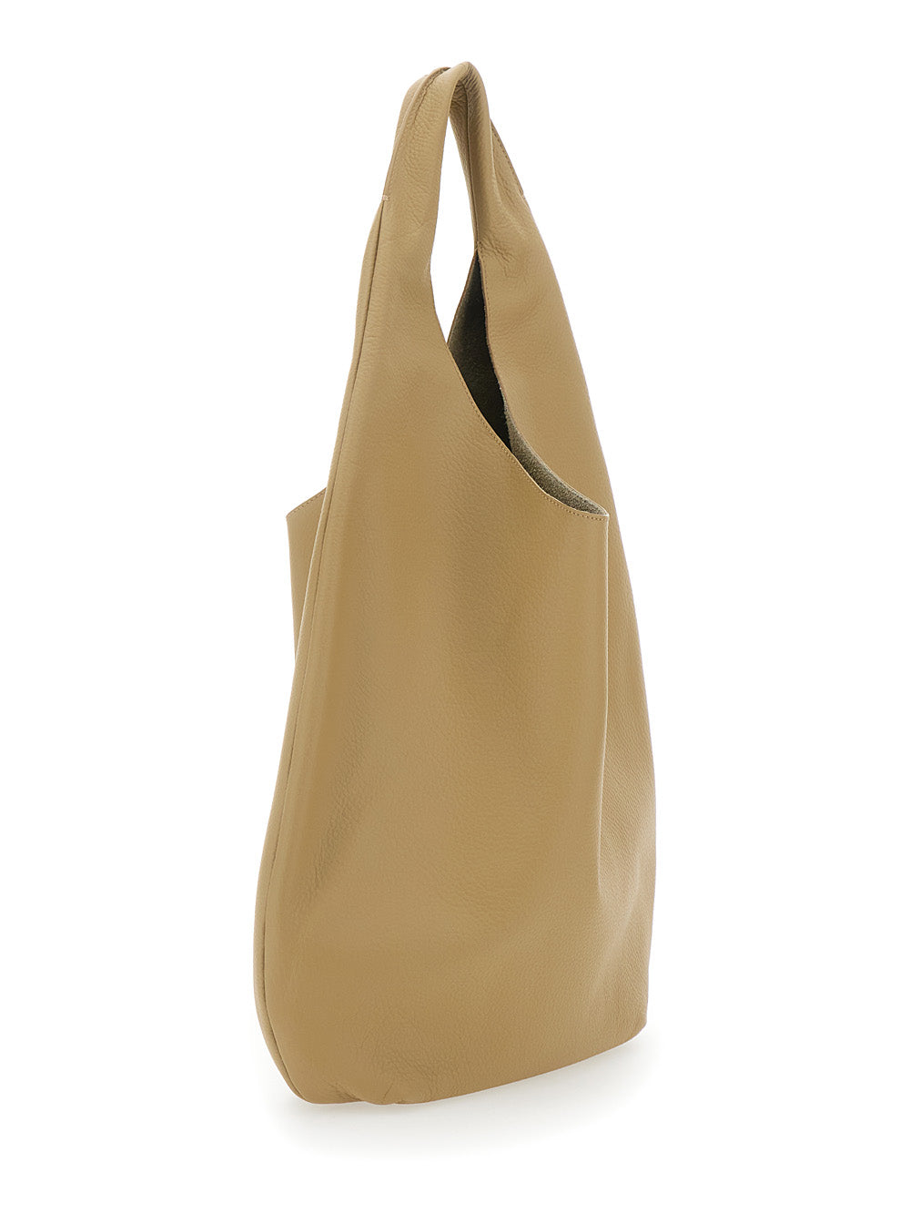 A.P.C. Women 'Le Neige' Beige Shoulder Bag With Embossed Logo On The Front In Hammered Leather Woman