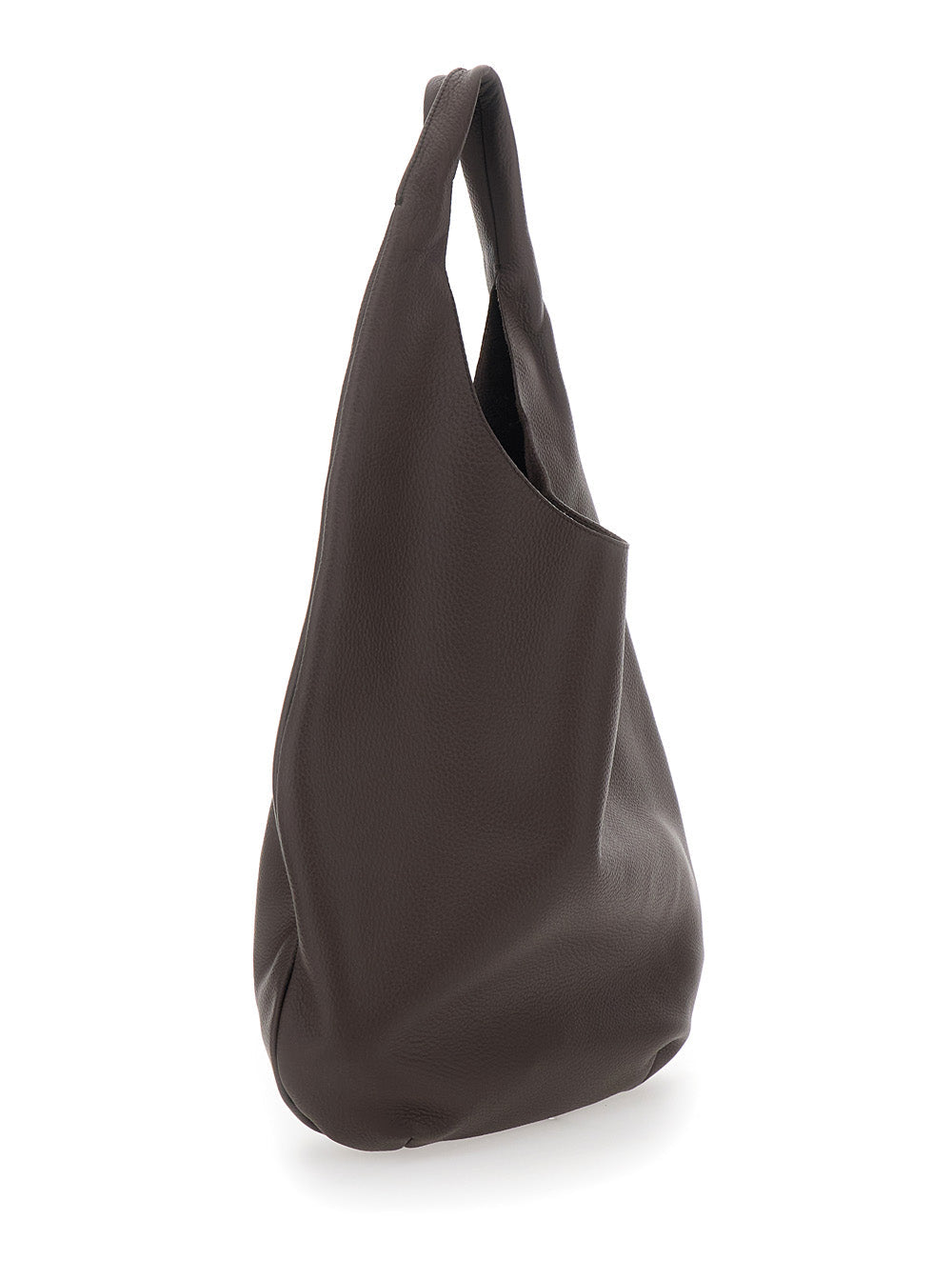 A.P.C. Women 'Le Neige' Brown Shoulder Bag With Embossed Logo On The Front In Hammered Leather Woman