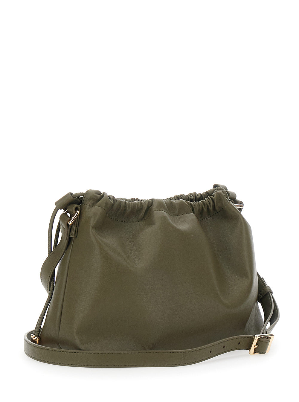 A.P.C. Women Green Crossbody Bag With Logo Lettering On The Front And Drawstring Closure In Ecoleather Woman